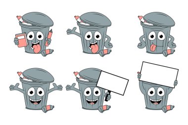 Şirin çöp kutusu çizgi film çizimi