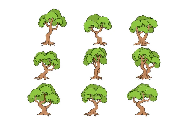 可愛い木の形イラストグラフィック — ストックベクタ