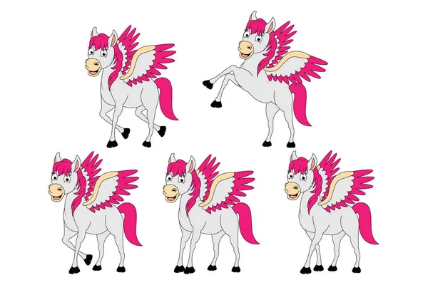 Lindo Unicornio Ilustración Gráfica Dibujos Animados — Archivo Imágenes Vectoriales