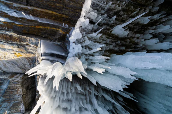 Cueva Hielo Del Lago Baikal Alrededores —  Fotos de Stock
