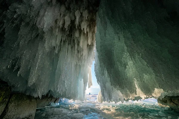 Cueva Hielo Del Lago Baikal Alrededores — Foto de Stock