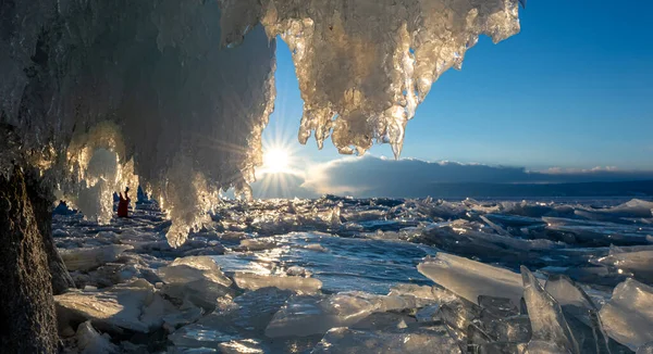 Cueva Hielo Del Lago Baikal Alrededores —  Fotos de Stock