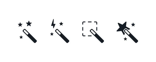 Magic wand graphic editing tool icon set.