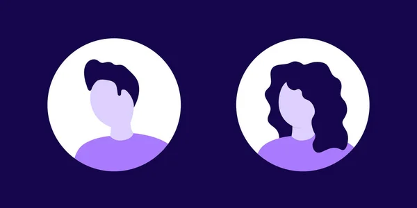 Modern stylized illustration of male and female avatar. Avatar icon set. No face avatar.