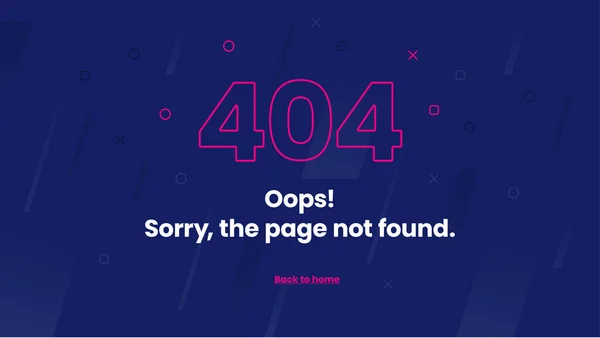 Abstract 404 Error Page Template — Vetor de Stock