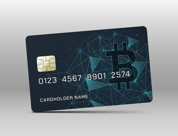 Realistic Crypto Credit Card Mockup — стоковый вектор
