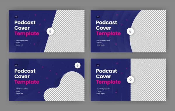 Podcast Cover Powerpoint Presentation Graphic Template Different Styles Presentation Full — стоковый вектор