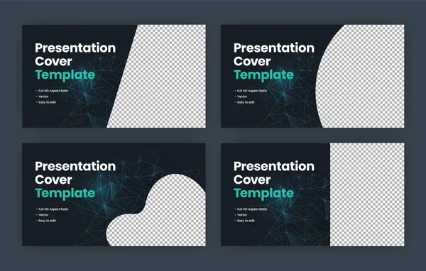Podcast Cover Presentation Graphic Template Collection Different Styles Presentation Full — стоковый вектор