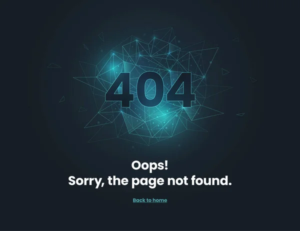 Abstract Digital Network Connection 404 Error Page Template — стоковый вектор