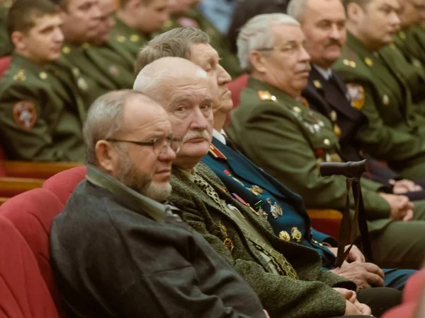 Moscou Rússia 2019 Sede Distrito Central Guarda Russa Parabenizou Militares — Fotografia de Stock