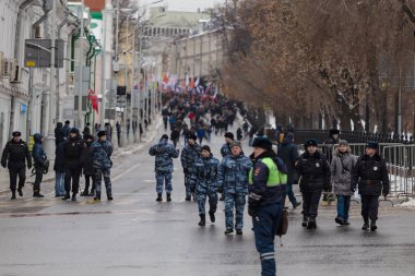 Moskova, Rusya - 24.02.2019: Boris Nemtsov anısına 2019 Mart