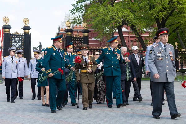 Mosca Russia 2019 Veterani Della Grande Guerra Patriottica Alla Vigilia — Foto Stock