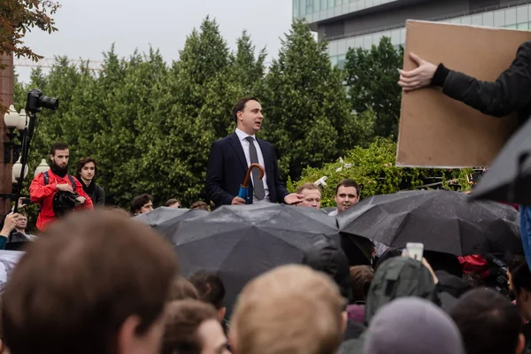 俄罗斯特维尔地区 2019年7月19日 2019年年中 在莫斯科开始了数千起一致和不协调的抗议行动 围绕着莫斯科市杜马选举 局势升级 — 图库照片