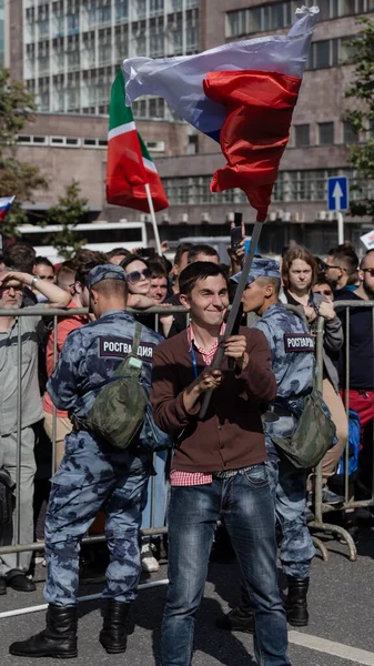 Moscú Rusia 2019 Manifestación Avenida Sakharov Para Admisión Candidatos Independientes —  Fotos de Stock