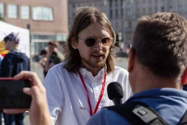 Moscú Rusia 2019 Manifestación Avenida Sakharov Para Admisión Candidatos Independientes —  Fotos de Stock