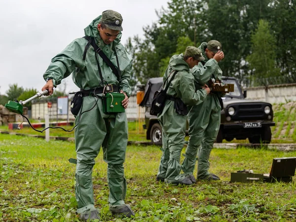 Moscow Region Russia 2019 Field Exit Chemical Protection Units Military — Stock Photo, Image