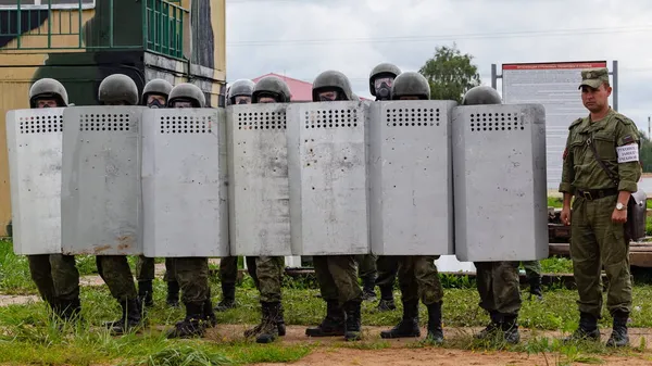 Region Moskau Russland 2019 Der Feldausgang Der Chemischen Schutzeinheiten Der — Stockfoto