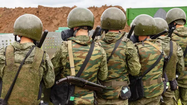 Moskovan Alue Venäjä 2019 Venäjän Kaartin Keskuspiirin Sotilaallisten Yksiköiden Kemiallisten — kuvapankkivalokuva