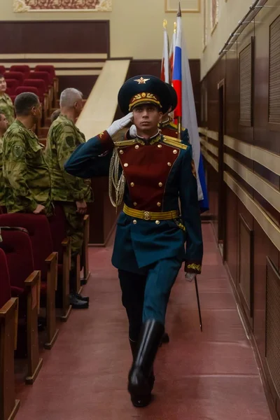 Região Moscou Rússia 2019 Chefe Guarda Russa General Viktor Zolotov — Fotografia de Stock