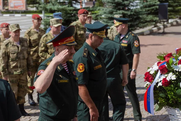 2019年8月8日 俄罗斯卫队司令维克托 佐洛托夫将军与俄罗斯国家卫队军事单位和部队编制指挥官举行了培训和方法会议 — 图库照片