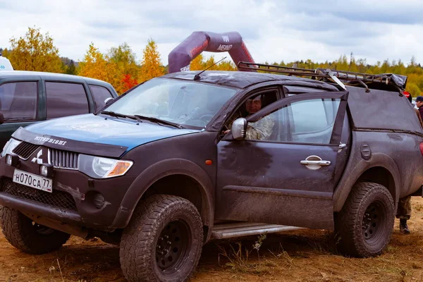 Region Moskau Russland 2019 Die Ersten Wettbewerbe Auto Biathlon Schiwaja — Stockfoto