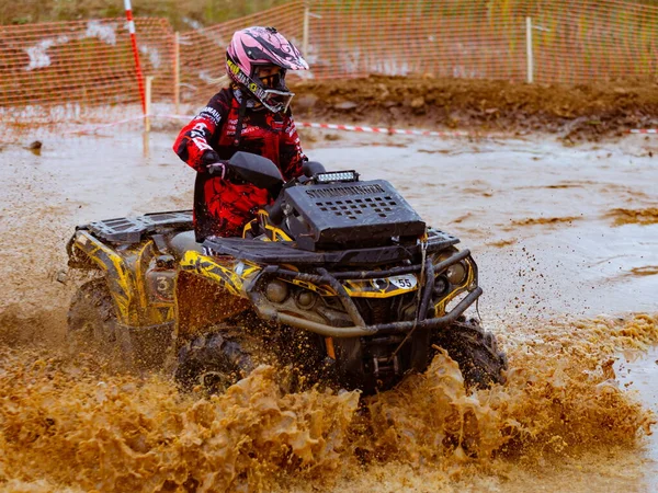 Regione Mosca Russia 2019 Prime Competizioni Auto Biathlon Zhivaya Stal — Foto Stock