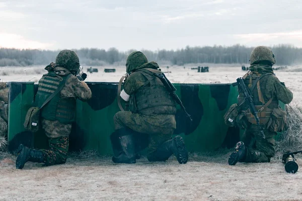 Smolensk Rusia 2019 Los Mejores Combatientes Del Destacamento Rosguard Mercurio — Foto de Stock