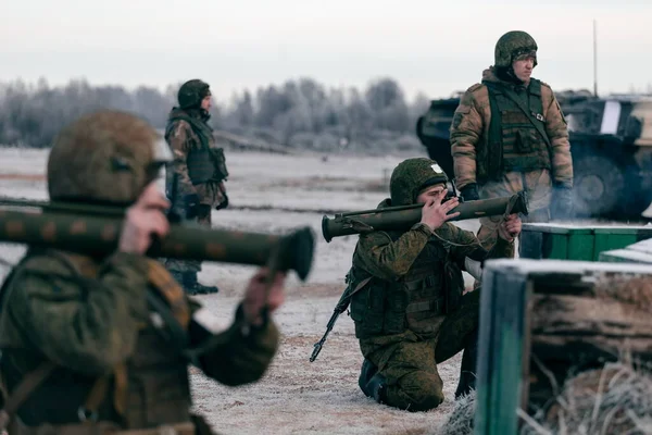 Смоленськ Росія 2019 Найкращі Бійці Загону Меркурій Виконували Завдання Полі — стокове фото