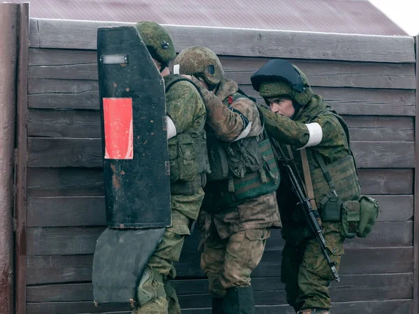 Szmolenszk Oroszország 2019 Merkúr Rosguard Különítmény Legjobb Harcosai Taktikai Speciális — Stock Fotó