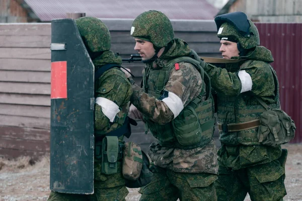 Smolensk Russia 2019 Migliori Combattenti Del Distaccamento Del Rosguard Mercury — Foto Stock