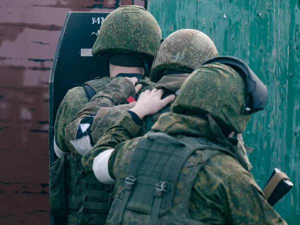 Smolensk Rússia 2019 Melhores Combatentes Destacamento Rosguard Mercúrio Realizaram Tarefas — Fotografia de Stock