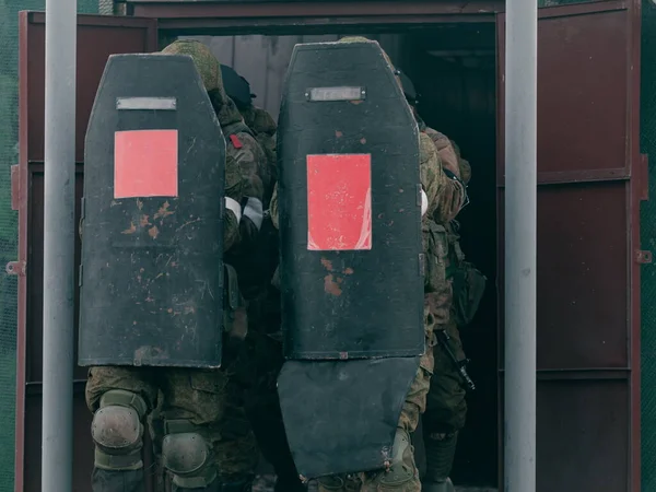 Smolensk Rússia 2019 Melhores Combatentes Destacamento Rosguard Mercúrio Realizaram Tarefas — Fotografia de Stock