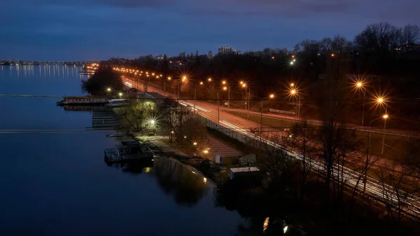 Vue Réservoir Voronej Dans Nuit Automne — Photo