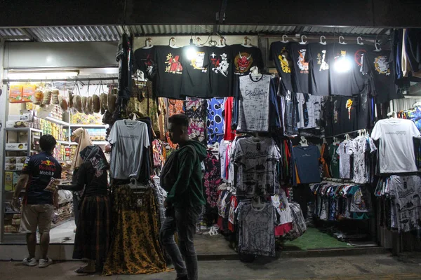 Shops Malioboro Road Tourist Spot Night — Stock Photo, Image