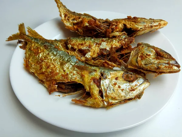 Ikan Goreng Dari Moolgarda Seheli Atau Valamugil Seheli Atau Ikan — Stok Foto