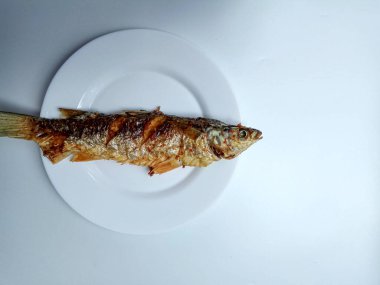 Moolgarda Seheli 'den kızarmış balık, ya da Valamugil Seheli, ya da mavi benekli aslan yelesi, ya da mavi kuyruklu aslan yelesi. Endonezya 'da belanak balığı denir..