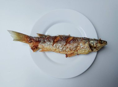 Moolgarda Seheli 'den kızarmış balık, ya da Valamugil Seheli, ya da mavi benekli aslan yelesi, ya da mavi kuyruklu aslan yelesi. Endonezya 'da belanak balığı denir..