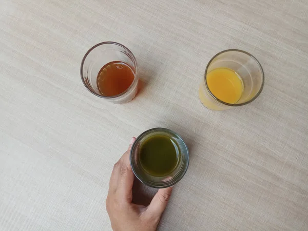 Jamu Bebida Herbal Cultura Javanesa Indonesia Cada Color Hecho Diferentes — Foto de Stock