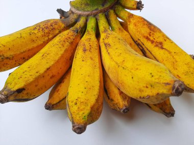 AAB grubundan bir tarak raja veya pisang raja veya Musa paradisiaca. Beyaz arkaplanda izole edilmiş