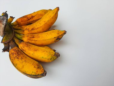 AAB grubundan bir tarak raja veya pisang raja veya Musa paradisiaca. Beyaz arkaplanda izole edilmiş