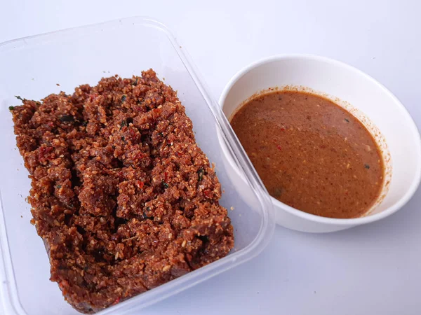 Sambel Pecel Sauce Aux Arachides Indonésie Pour Salade Indonésienne Comparaison — Photo