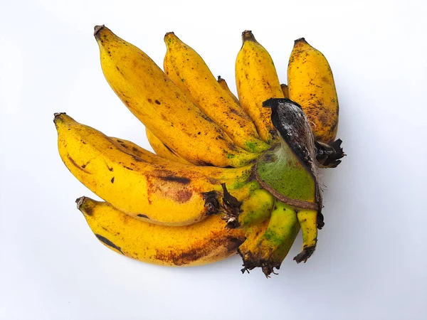 Pente Banana Raja Pisang Raja Musa Paradisiaca Grupo Aab Isolado — Fotografia de Stock