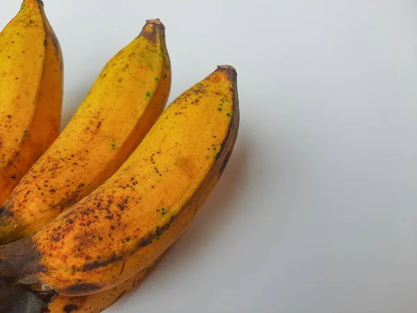 Pente Banana Raja Pisang Raja Musa Paradisiaca Grupo Aab Isolado — Fotografia de Stock