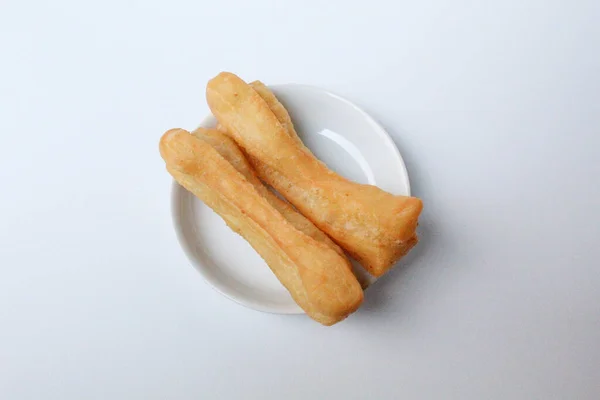 Twee Stukken Cakwe Cakue Populaire Traditionele Snack Uit Azië Geserveerd — Stockfoto