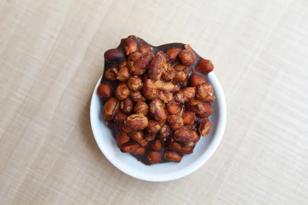 Gula Kacang Egy Hagyományos Snack Indonéziából Sült Mogyoróból Barna Cukorból — Stock Fotó