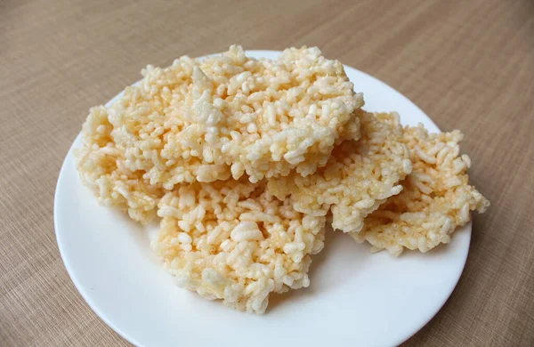 Rengginang Traditional Crackers Indonesia Made Sticky Rice Which Dried Fried — Stock Photo, Image