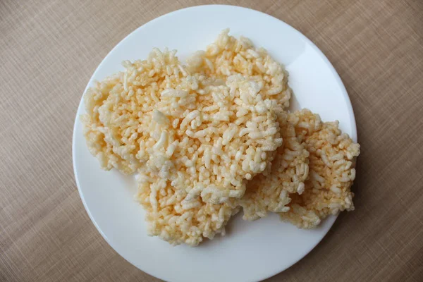 Rengginang Galletas Tradicionales Indonesia Hechas Arroz Pegajoso Que Secó Luego —  Fotos de Stock