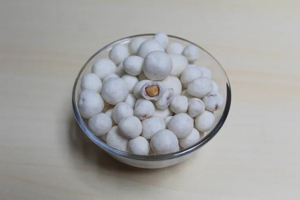 Kacang Atom Przekąska Indonezji Orzeszków Ziemnych Pokrytych Mąką — Zdjęcie stockowe