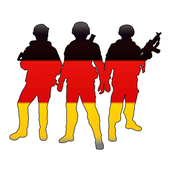 Vektor Illustration Der Bundeswehr Militärische Gruppe Soldatenteam Vektor Illustration — Stockvektor