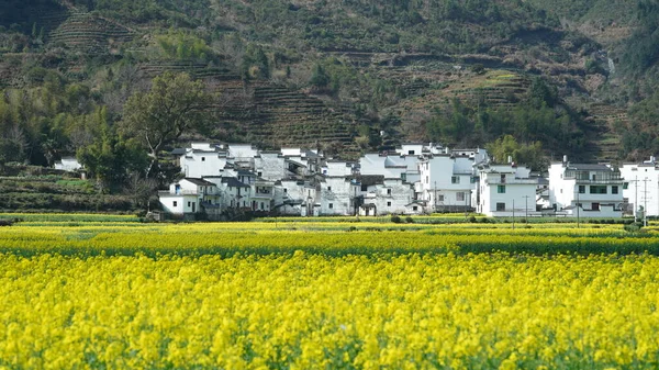 Het Prachtige Oude Traditionele Chinese Dorp Uitzicht Met Bergen Eromheen — Stockfoto